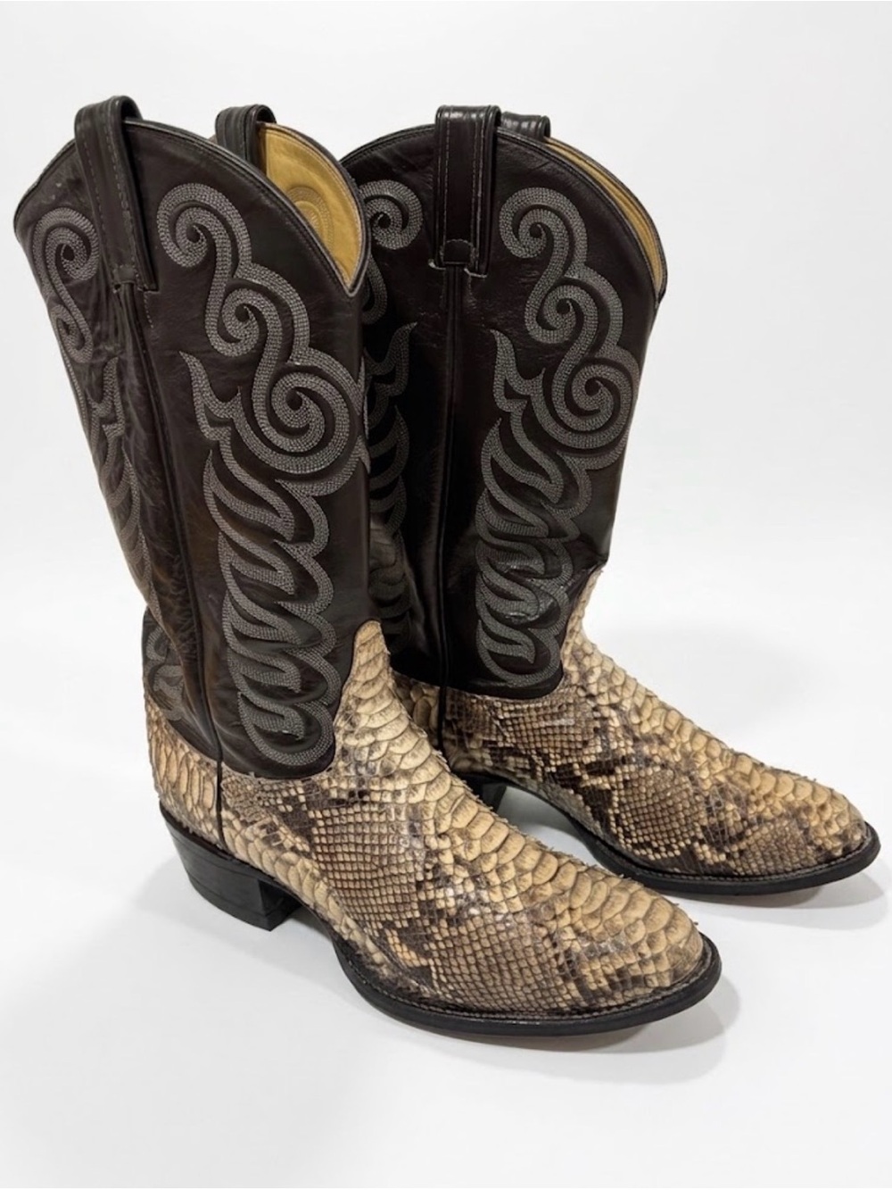 Vintage Tony Lama Python Cowboy Boots 9.5 D